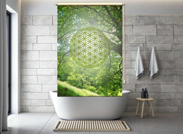 Extartiqe Duschrollo - Blume des Lebens green dream